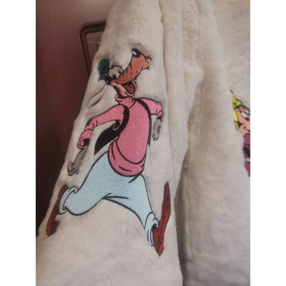 Disney Jacket Women Large Mickey Mouse Minnie Daisy Donald Faux Fur Zip Core New - Picture 4 of 9